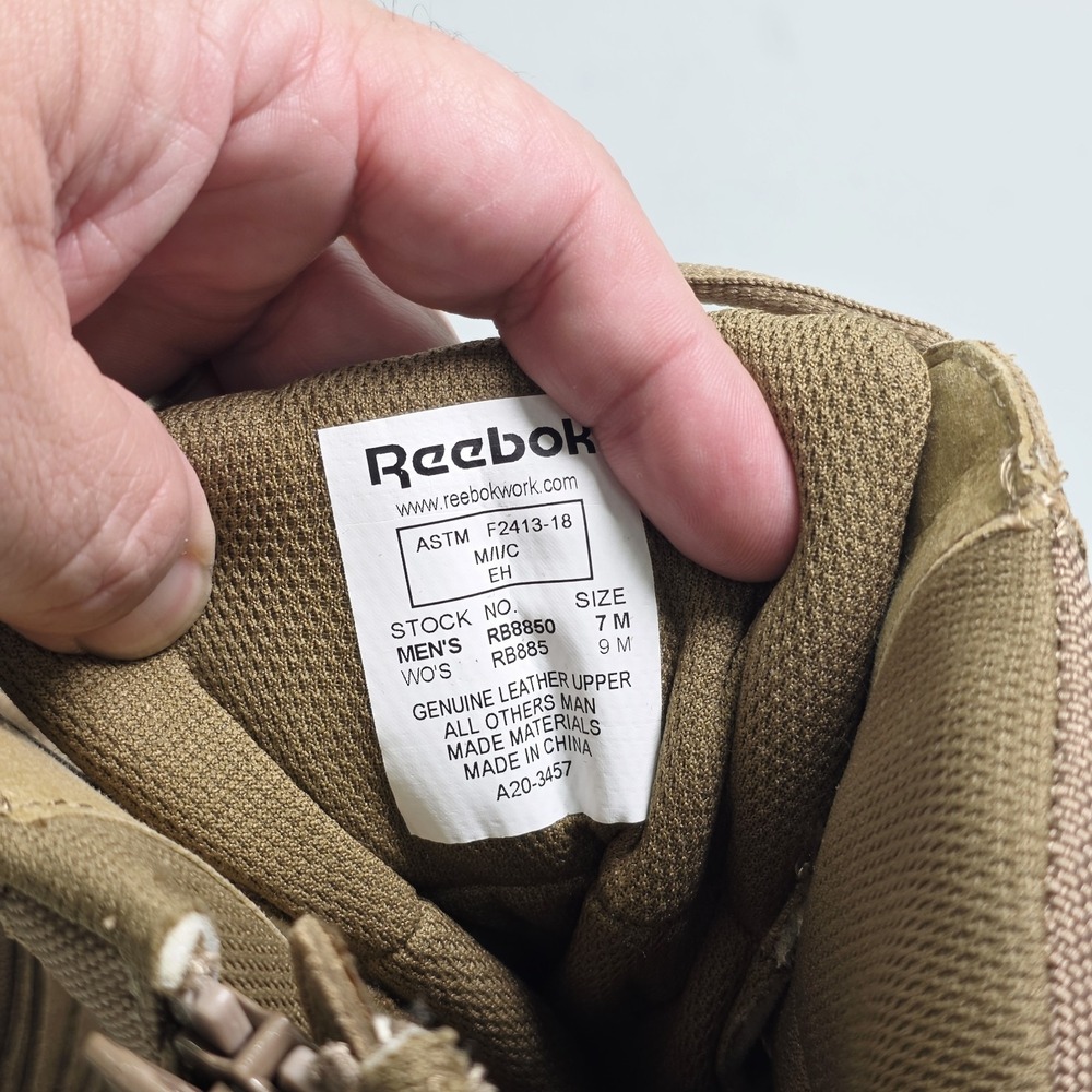Reebok 8" Rapid Response RB Tactical Boot Coyote Side Zip Comp Toe 8" Sz 7 M - Picture 9 of 13